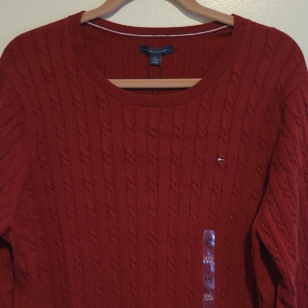 Tommy Hilfiger Cable Knit Red Sweater - Picture 7 of 7